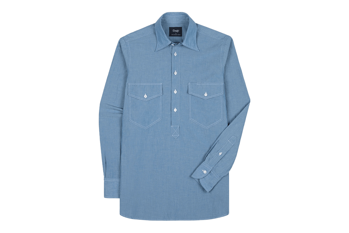Drake’s Cotton-Linen Popover Work Shirt