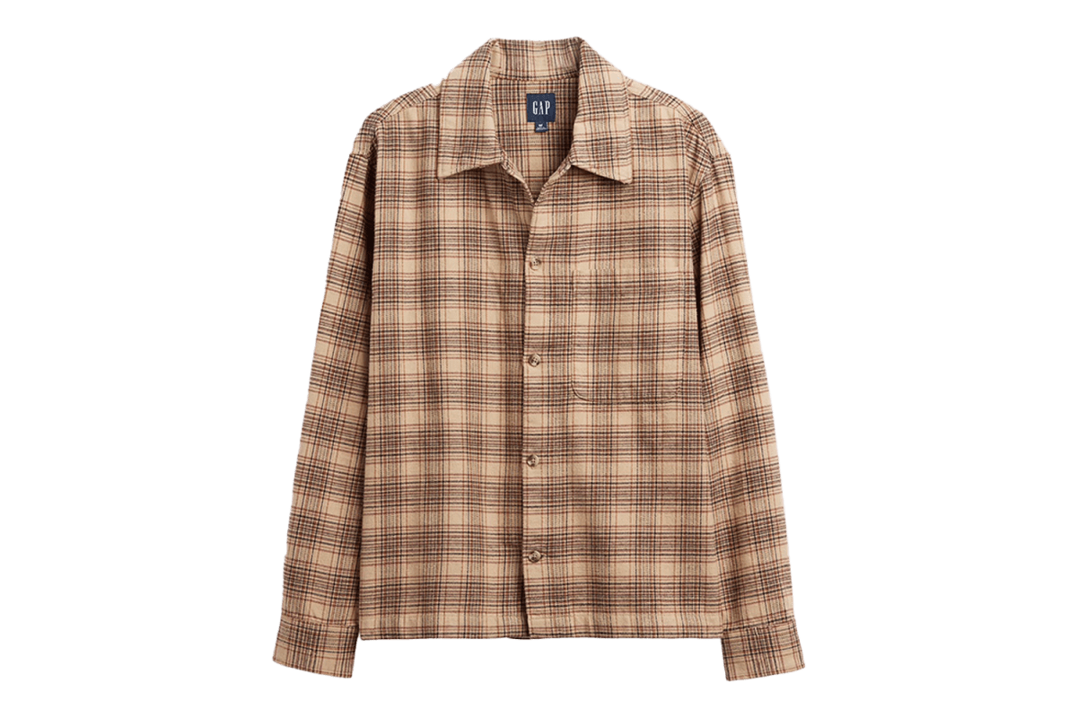 Gap Relaxed Straight-Hem Flannel Shirt