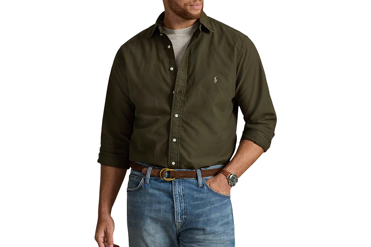 Polo Ralph Lauren Garment-Dyed Oxford Sport Shirt (Big + Tall)