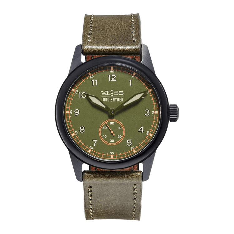 Todd Snyder x Weiss Watch Company 38MM Standard Issue Watch in Forest Ranger
