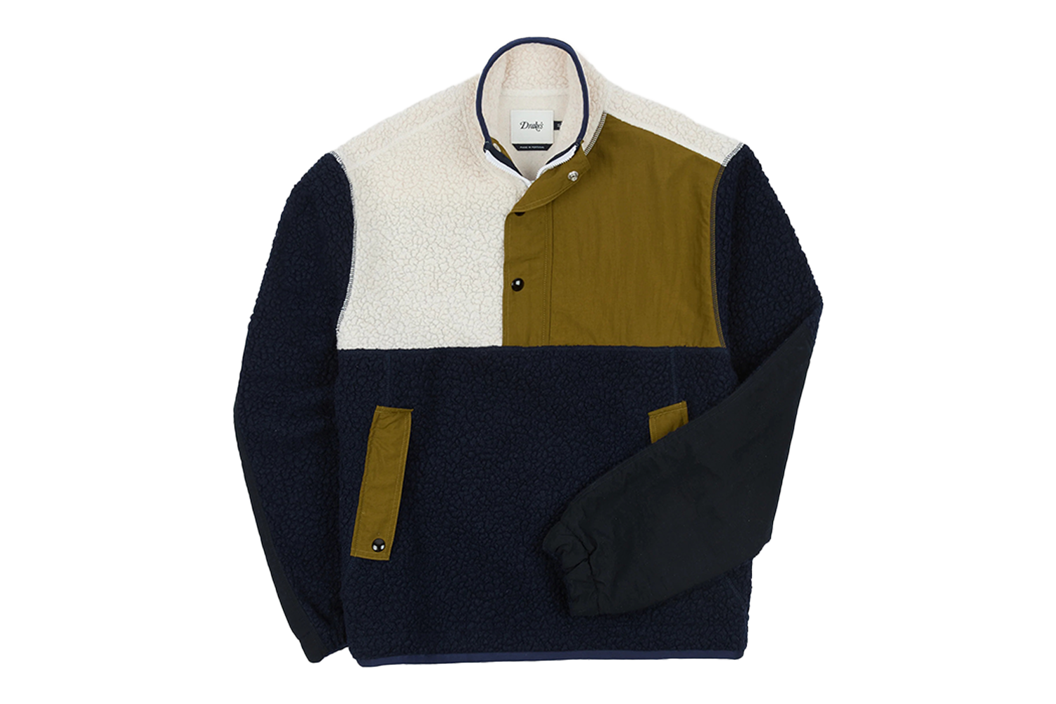 Drake’s Boucle Wool Half-Zip Fleece Jacket